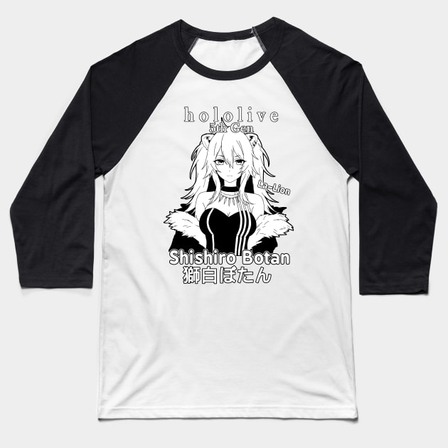 Shishiro Botan 5th Gen Hololive Baseball T-Shirt by TonaPlancarte